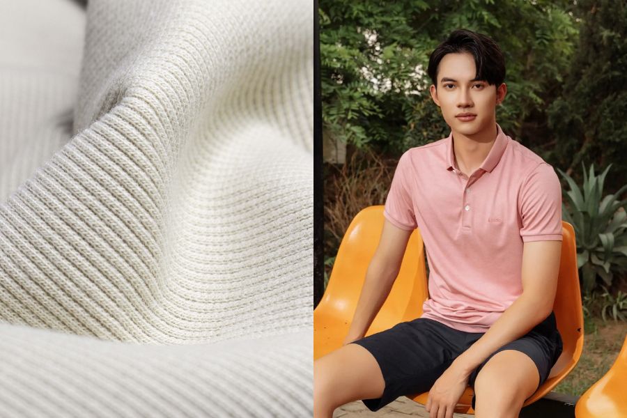Dệt Rib hay dệt gân thường xuất hiện ở vải may phần bo cổ, tay áo Polo