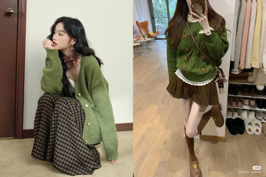 Màu xanh vintage rất phù hợp với noel