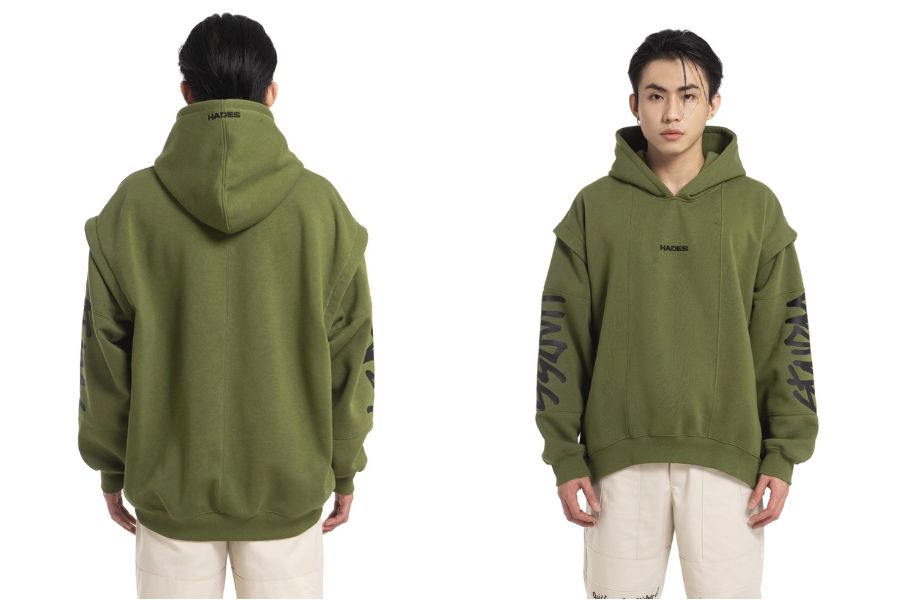 Hoodie xanh rêu local brand Hades 