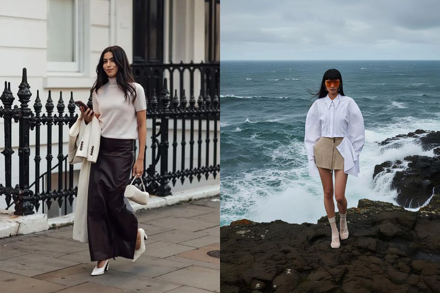 Cloud Dancer kết hợp gam trung tính ấm