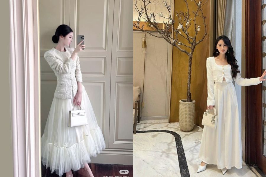 Những set đồ màu trắng sẽ là lựa chọn lý tưởng