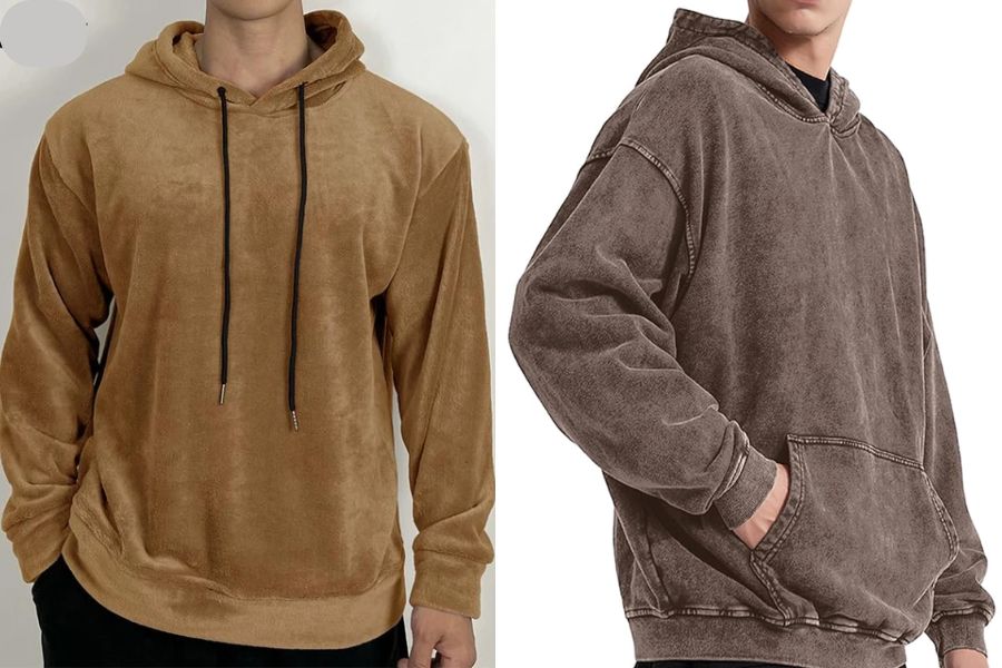 Mẫu áo hoodie trơn có lớp nhung âm áp