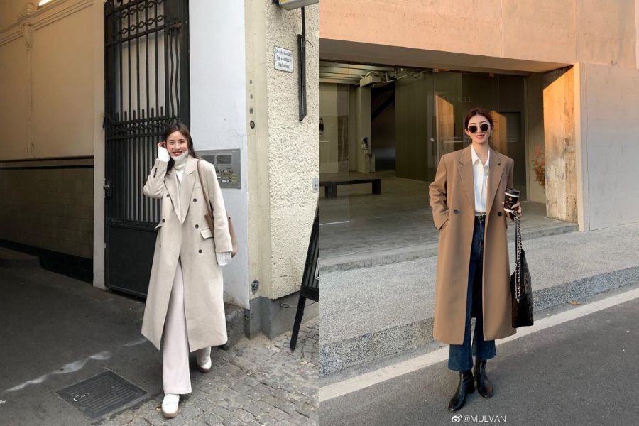 Áo khoác dạ dáng dài thanh lịch