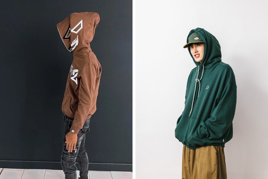 Áo hoodie 2 mũ mỏng 1 lớp mát mẻ thoáng khí