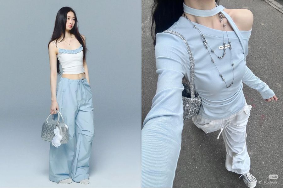 Sự kết hợp giữa Xanh dương lạnh và Trắng bạc