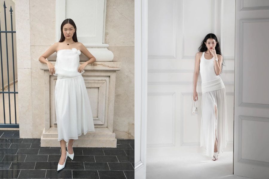 Phối đồ tone sur tone Cloud Dancer 