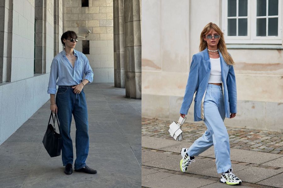 Phối đồ theo phong cách Denim on Blue