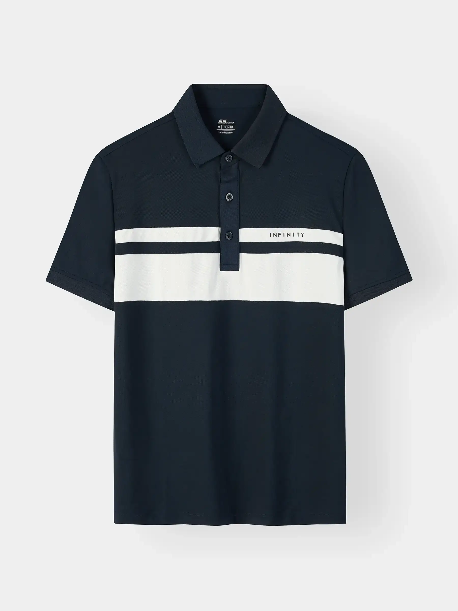 Áo Polo Nam INFINITY STRIPE 5S Fashion Can Phối Kẻ Phom Slimfit M0APC26077