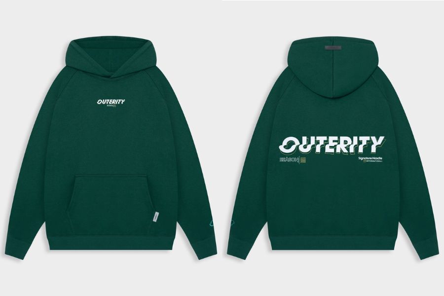 Hoodie xanh rêu local brand Outerity