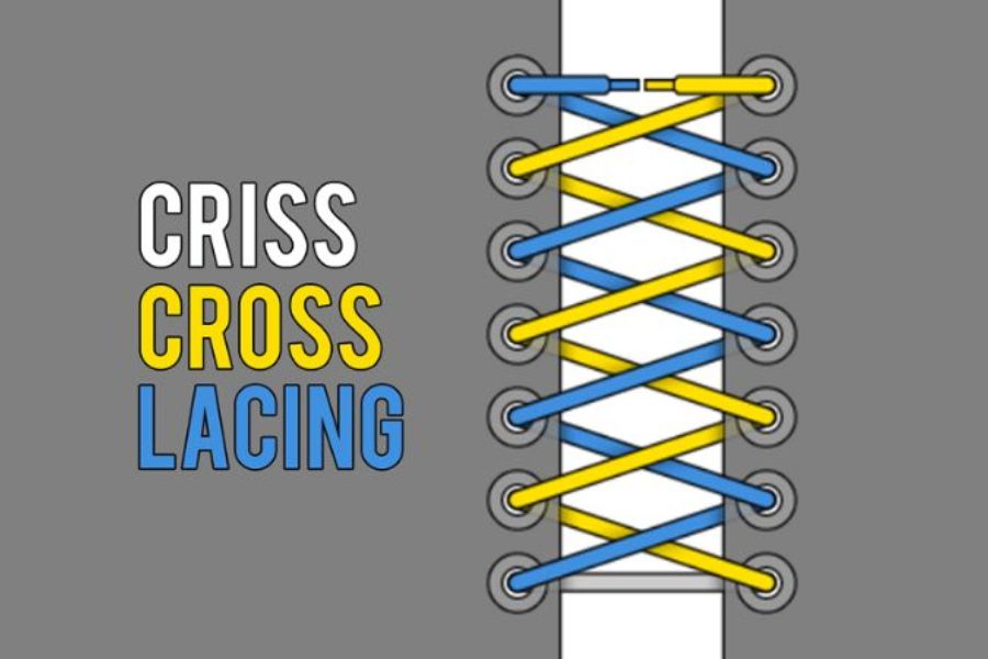 kiểu thắt dây hình xương cá criss - cross