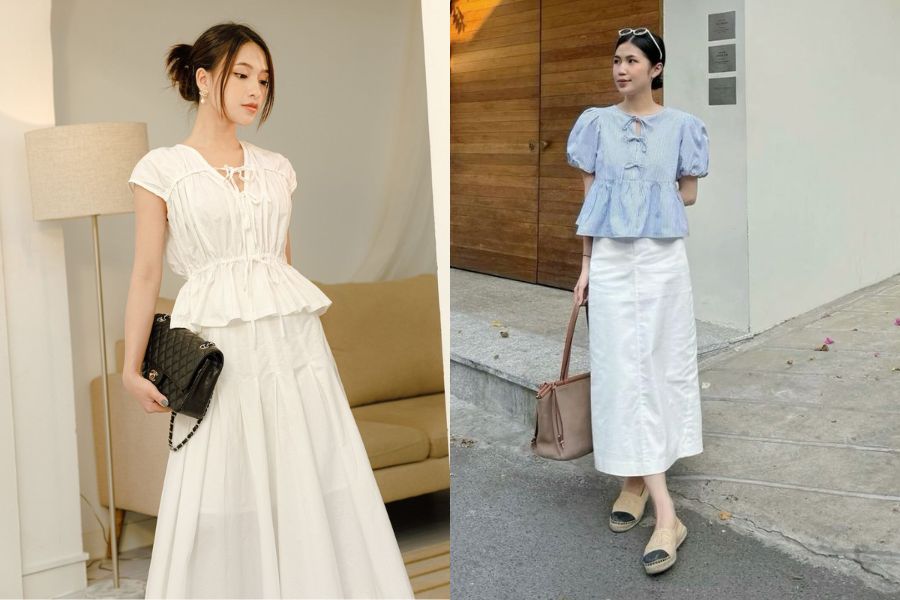 Áo sơ mi dáng babydoll cho nàng béo bụng