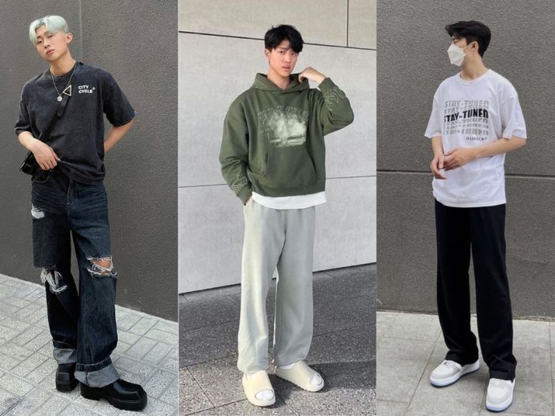 Phối áo hoodie nam và quần kaki ống đứng