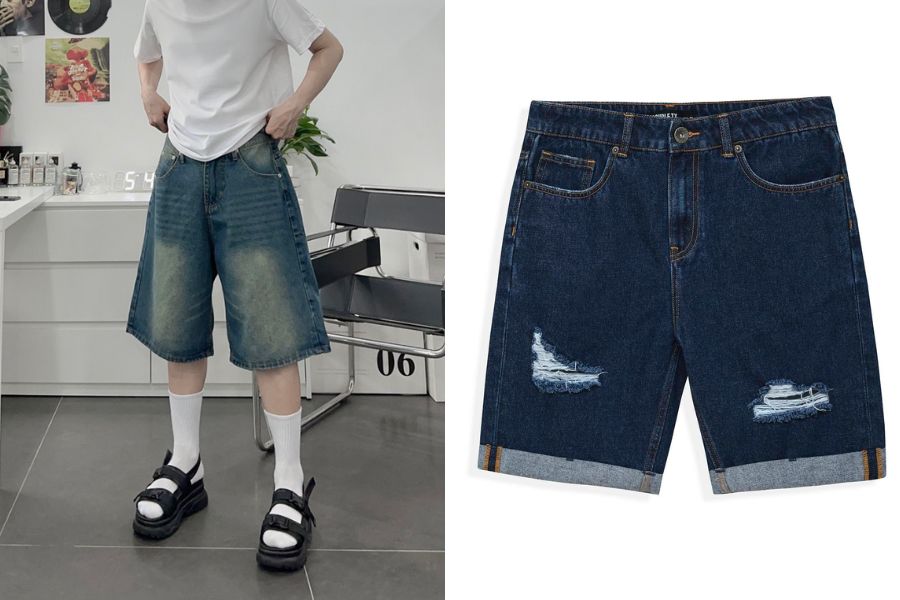 Quần short jeans trẻ trung và phá cách