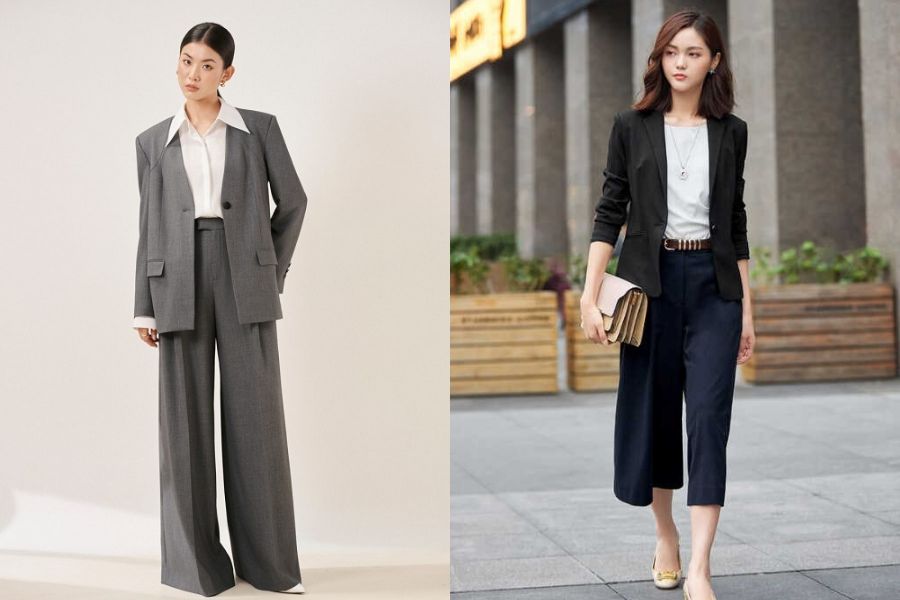 Áo vest phối quần culottes