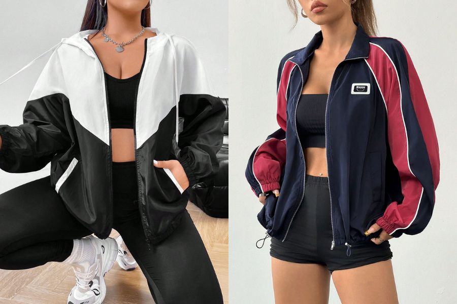 Áo khoác gió phối đồ tập