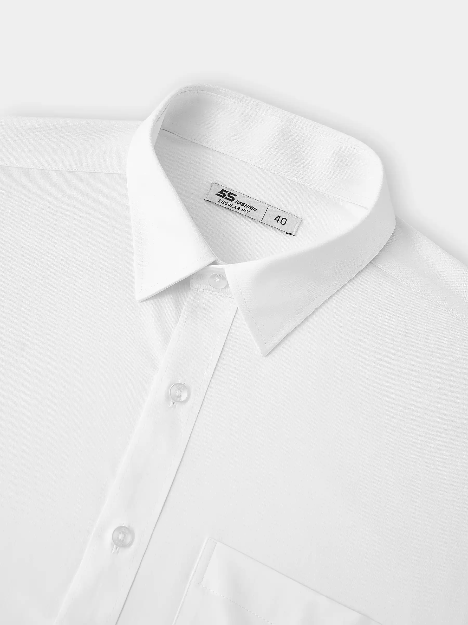 Áo Sơ Mi Nam 5S Fashion Màu Trắng Có Túi Phom Regular M0ASM25015