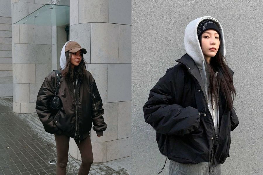 Áo hoodie + áo bomber