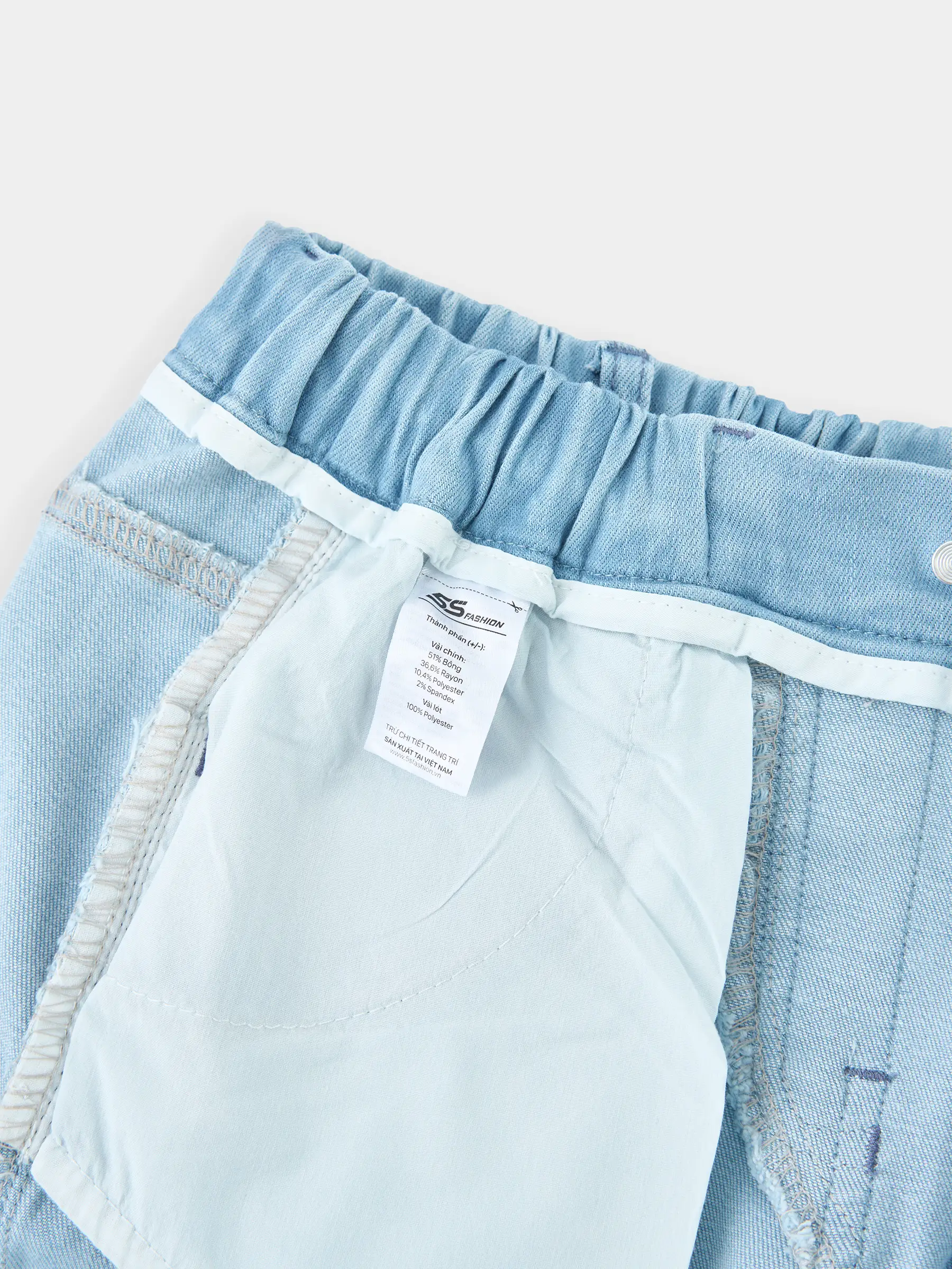 Quần Jean Bé Gái Ống Suông Thêu Hoa 5S FASHION Phom Regular G0QJE25004