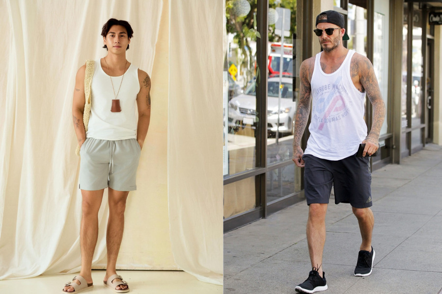 Áo tank top kết hợp cùng quần short