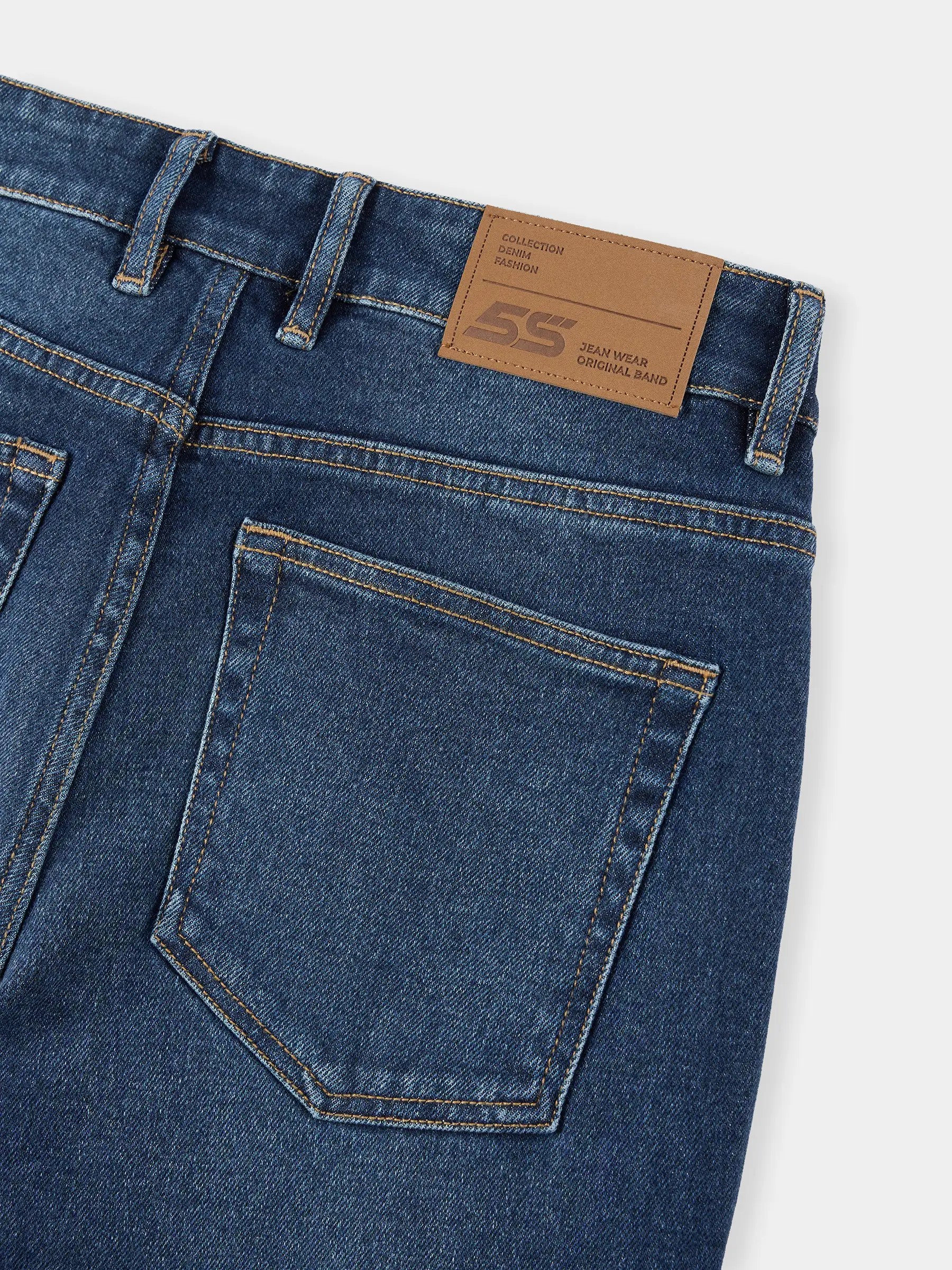 Quần Jean Nam 5S Fashion Phom Slimfit Chần Chỉ Nổi M0QJE25009