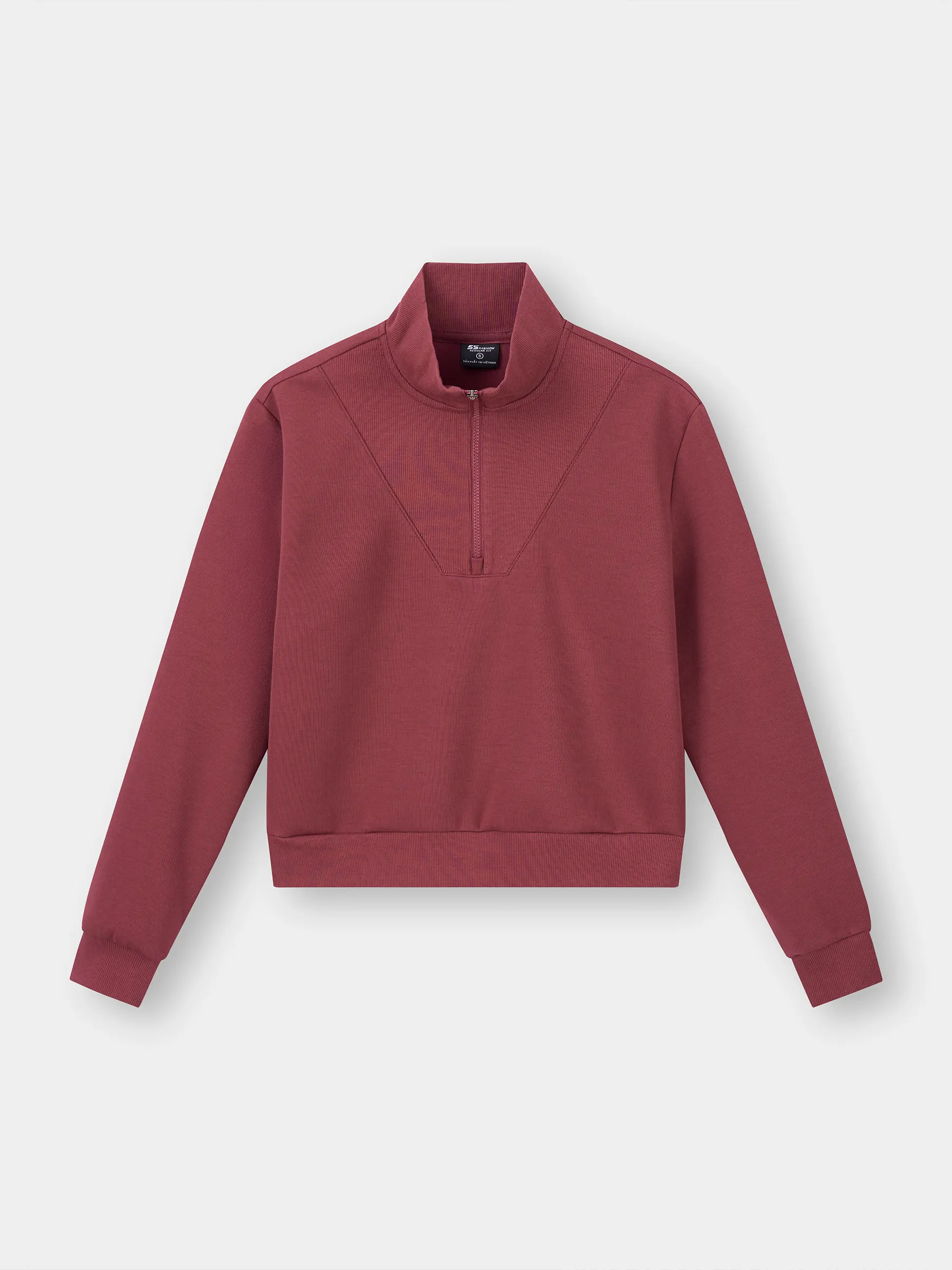 Áo Nỉ Nữ Khóa Zip 5S Fashion Hiệu Ứng Phom Regular WBANI25009