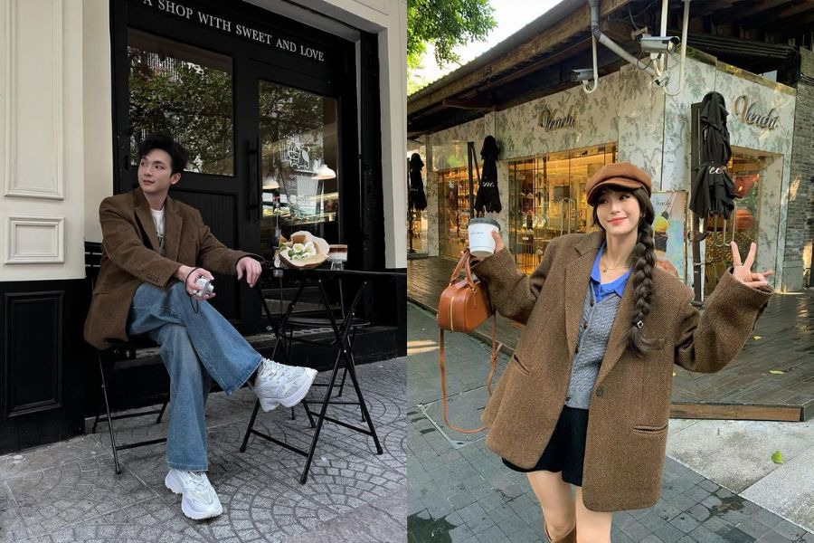 Phối đồ Tết với áo blazer