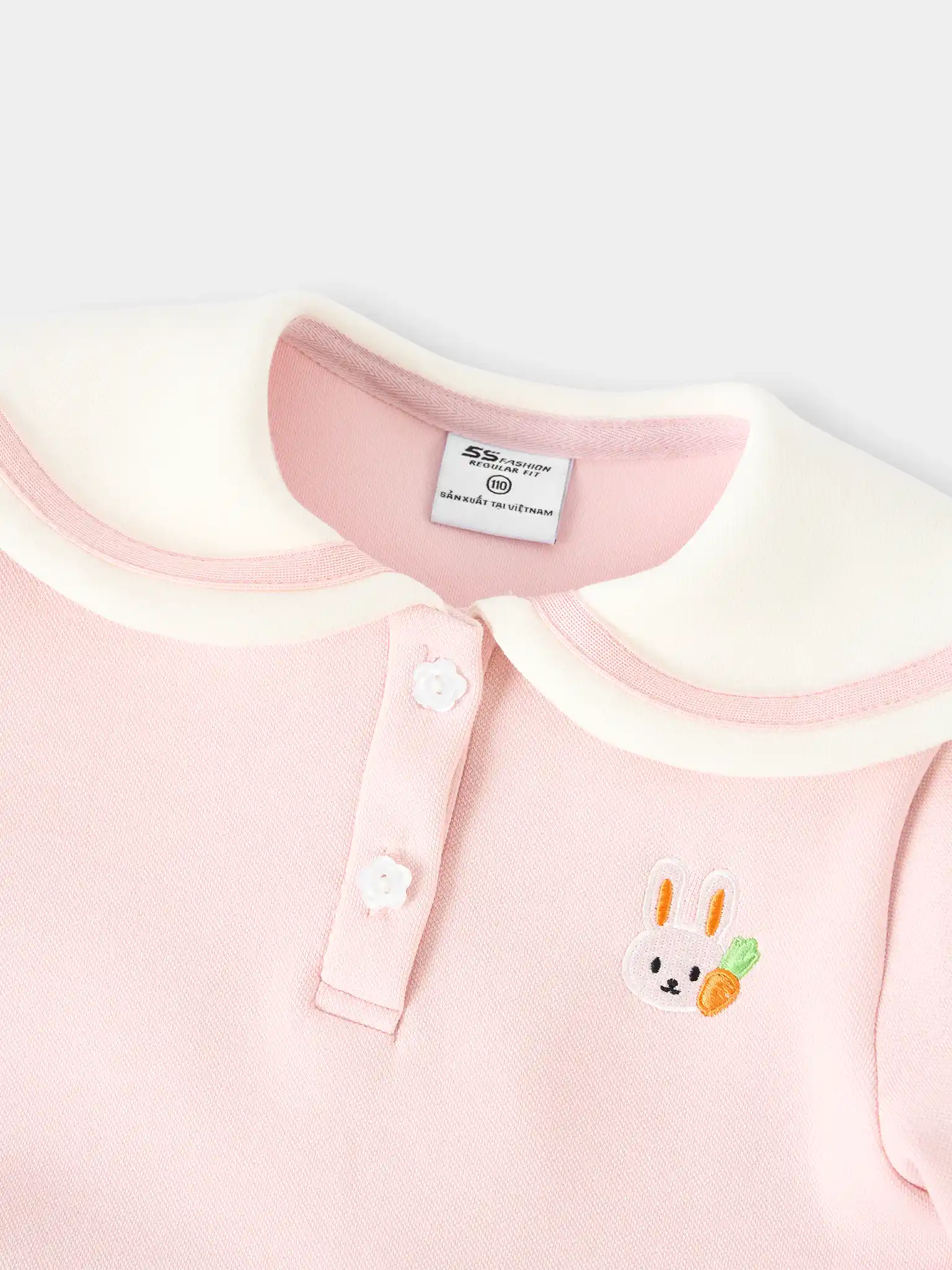 Váy Bé Gái 5S Fashion Cổ Thủy Thủ Thêu Hình Thỏ Dễ Thương G0VAY25007