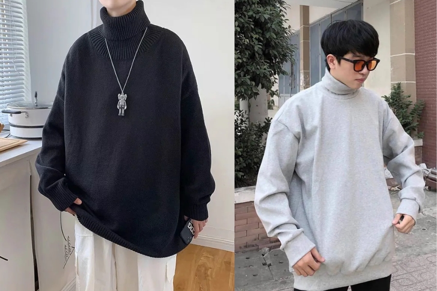 Kiểu áo sweater trơn