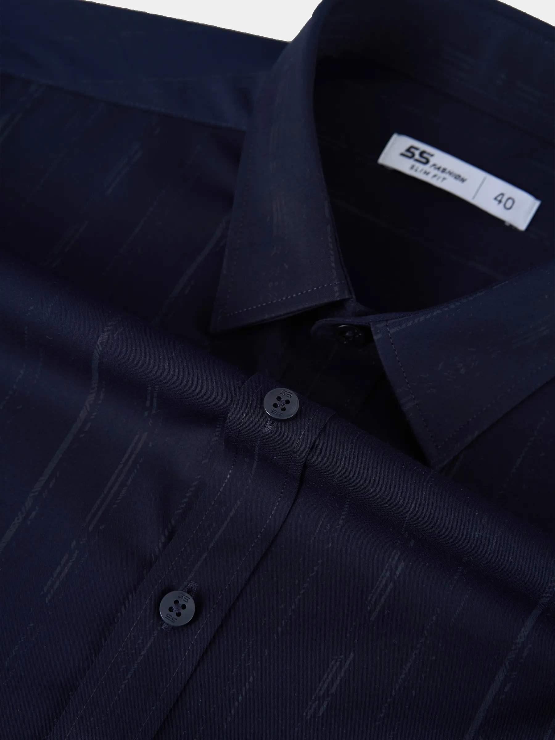 Áo Sơ Mi Nam Dài Tay 5S Fashion Dệt Hiệu Ứng Phom Slimfit M0ASM25011