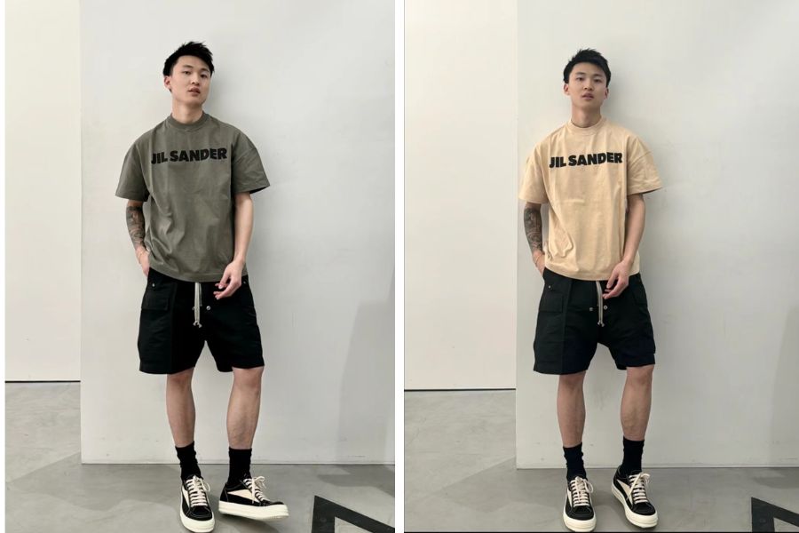 Phối giày Rick Owen cùng quần short basic cho mùa hè