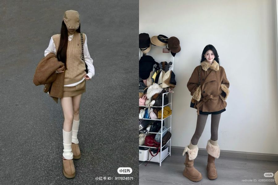 Phối đồ cùng booth da lộn