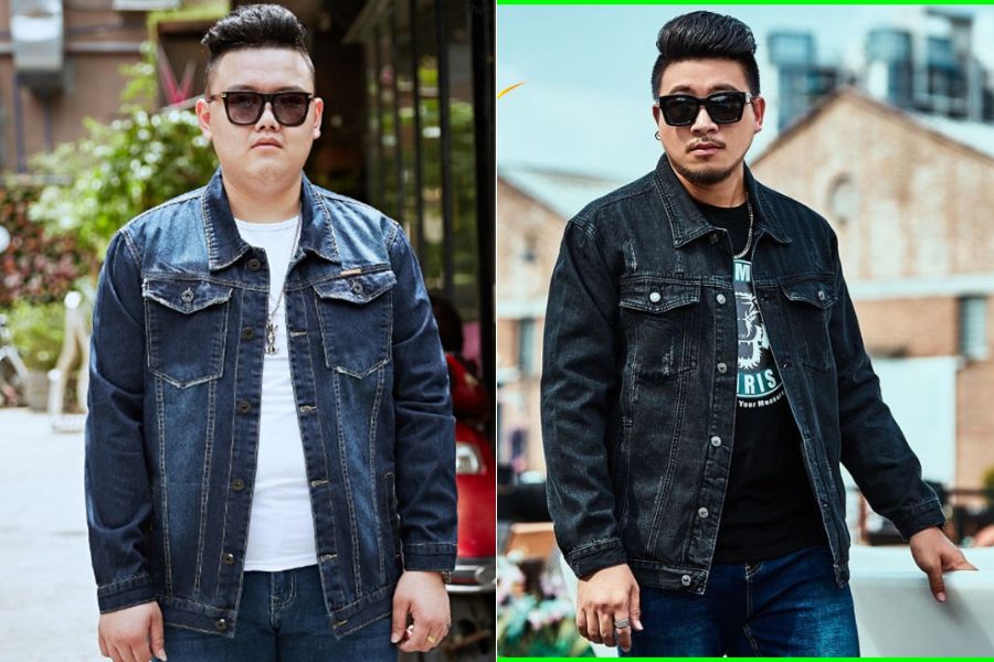 Áo khoác Jeans nam oversize là lựa chọn yêu thích của các chàng trai bụng bự