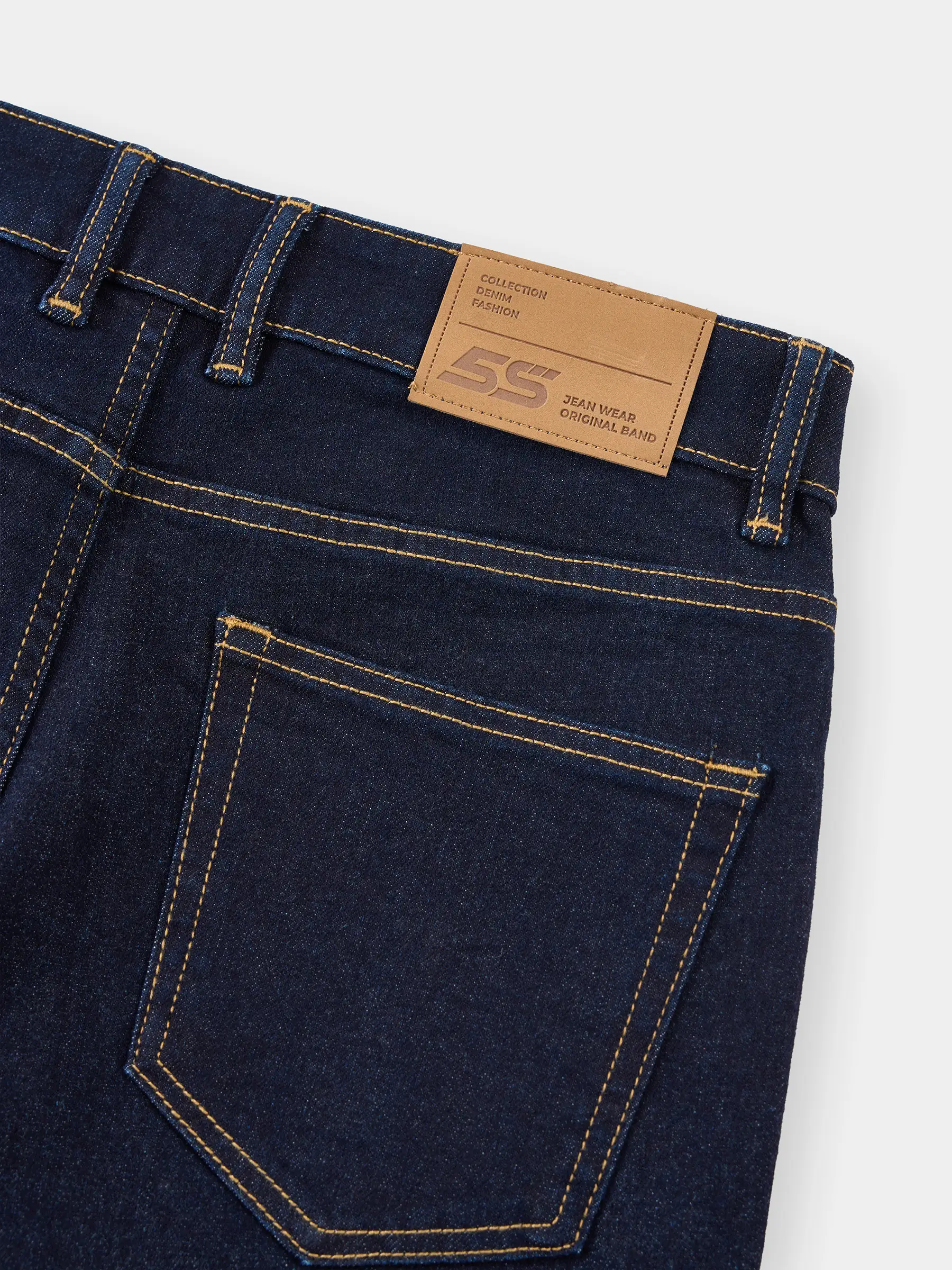 Quần Jean Nam 5S Fashion Trơn Phom Regular M0QJE25011