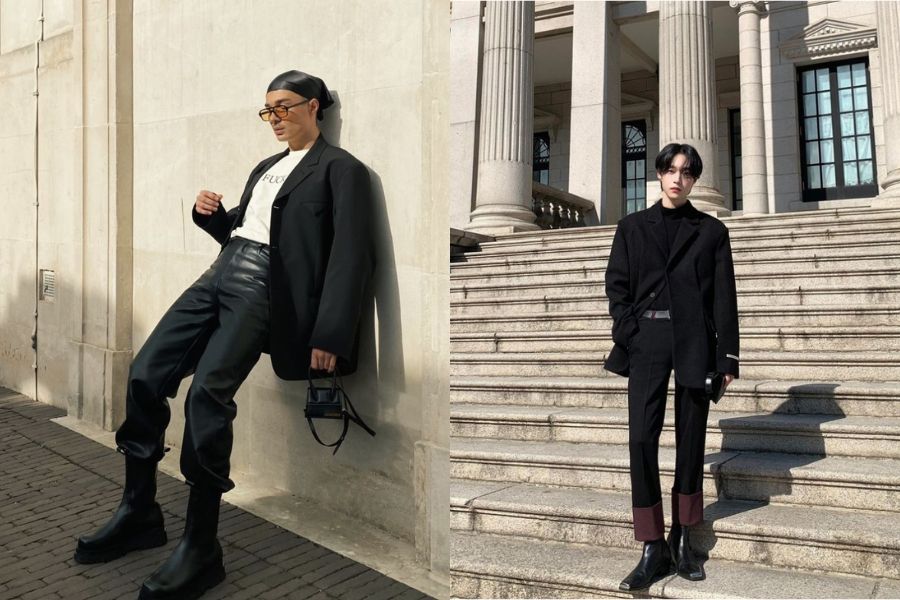 jodhpur boots phối cùng áo khoác blazer