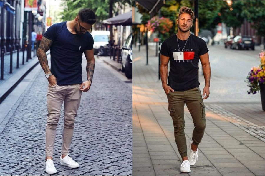 Kết hợp áo thun và quần jogger