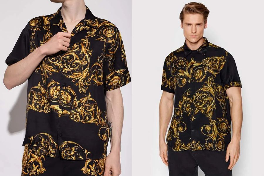 Áo sơ mi họa tiết Baroque Versace Jeans Couture NS057 