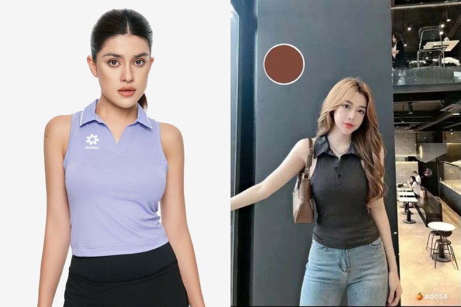 Áo ba lỗ cổ bẻ