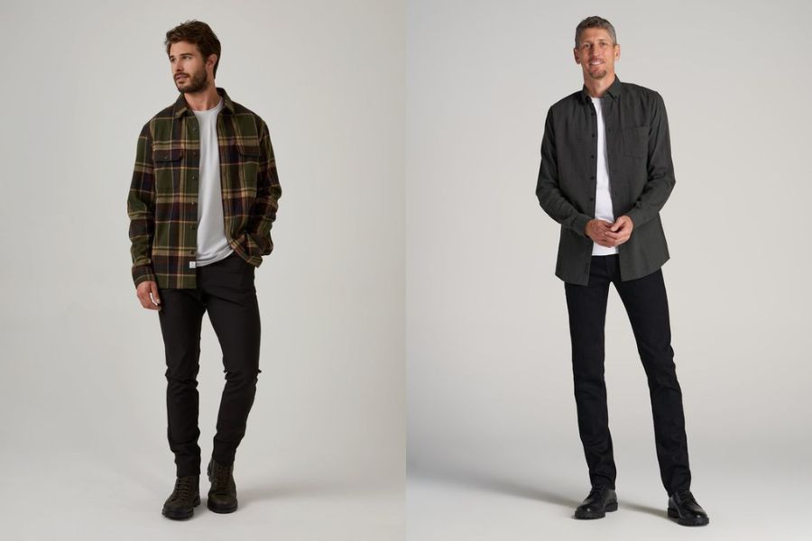 Phối áo sơ mi form rộng với quần skinny