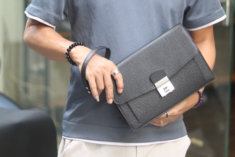 Ví Clutch nam handmade cao cấp khóa số - Lano