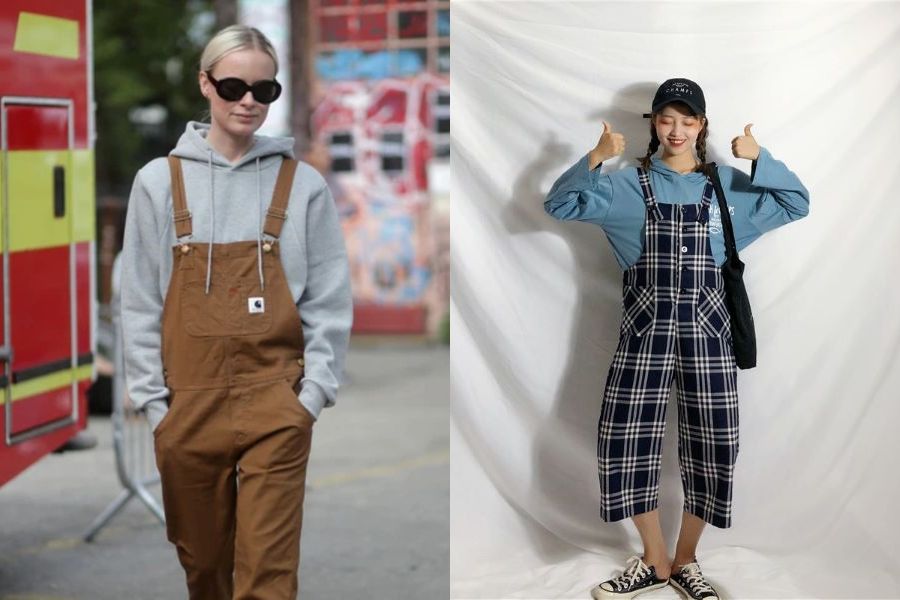 Áo hoodie + quần yếm