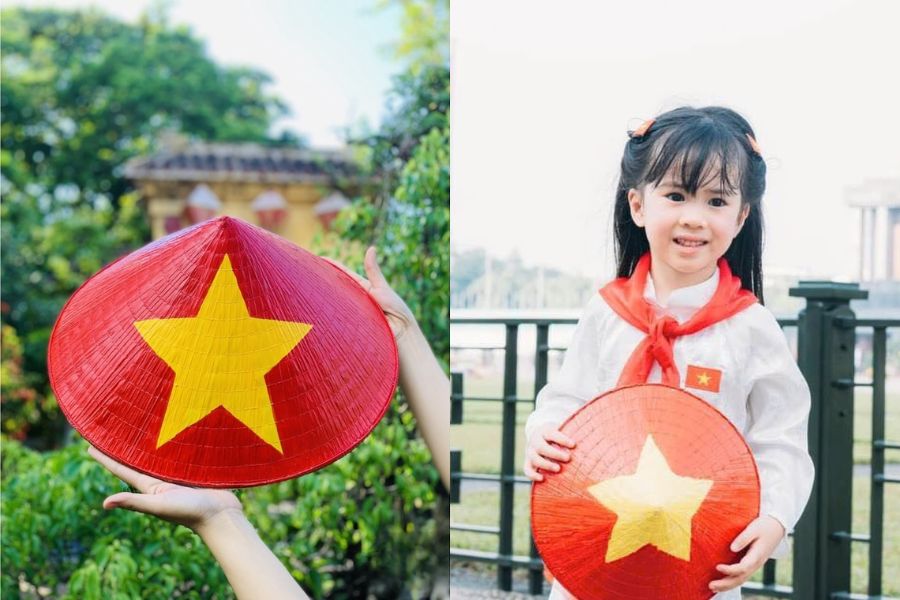 Nón lá vẽ hình cờ tổ quốc