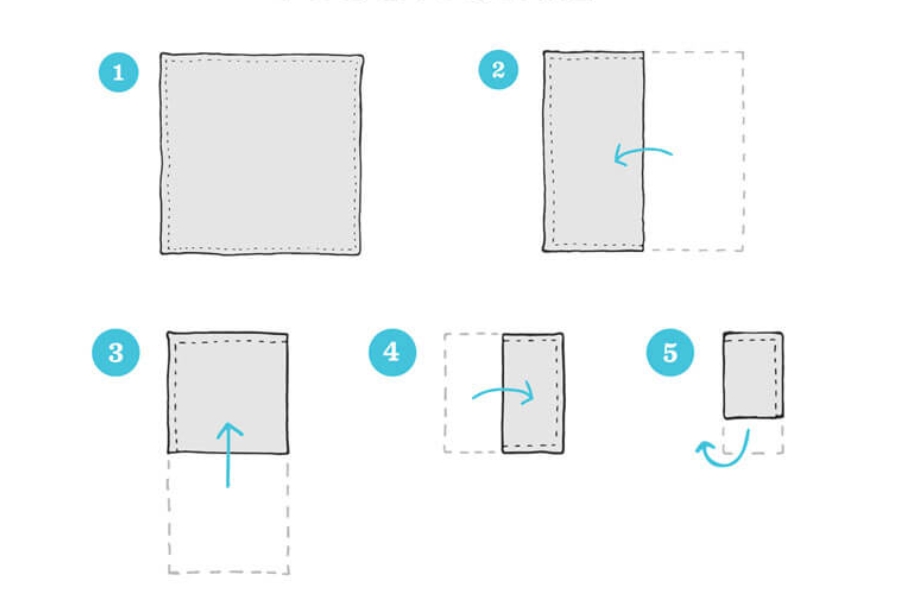 Cách gấp khăn áo vest kiểu phẳng