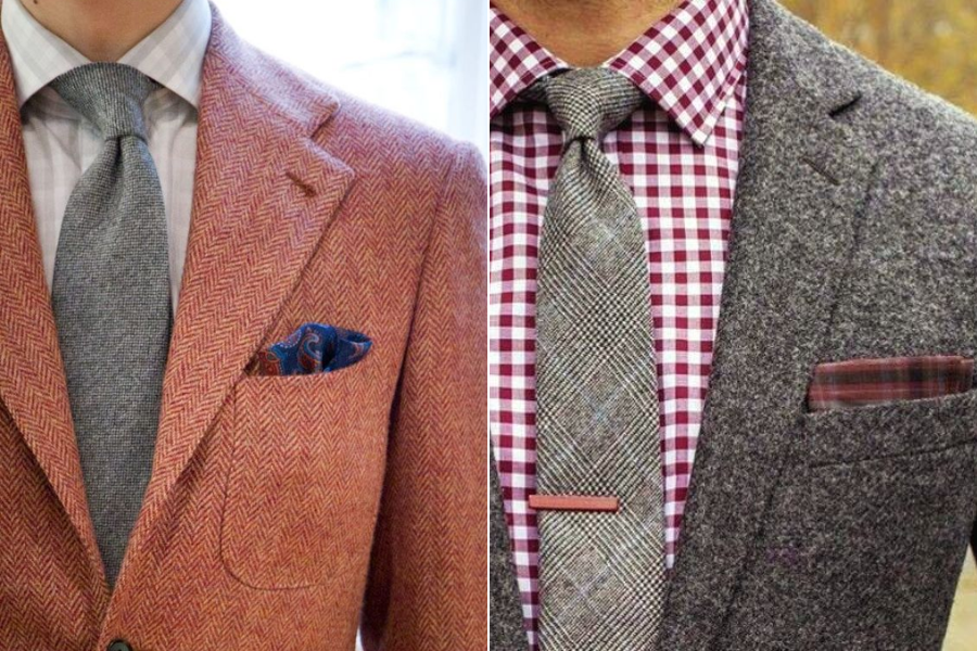 Ảnh 8: Ấm áp và thời trang khi nhắc đến cách phối cà vạt len với áo khoác Tweed