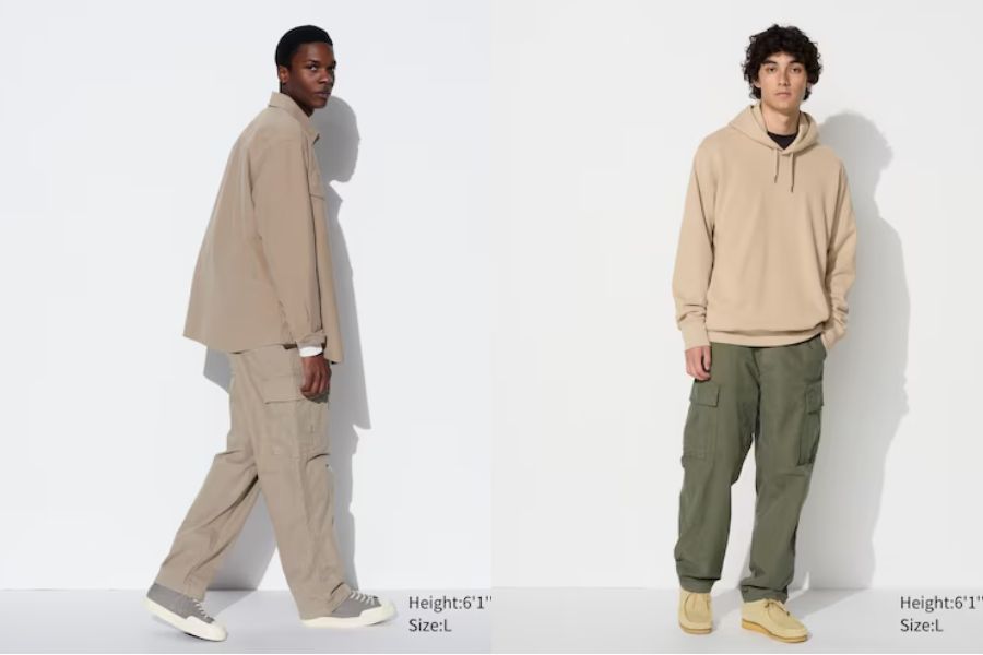 Uniqlo Men'S Wide Leg Cargo Pants