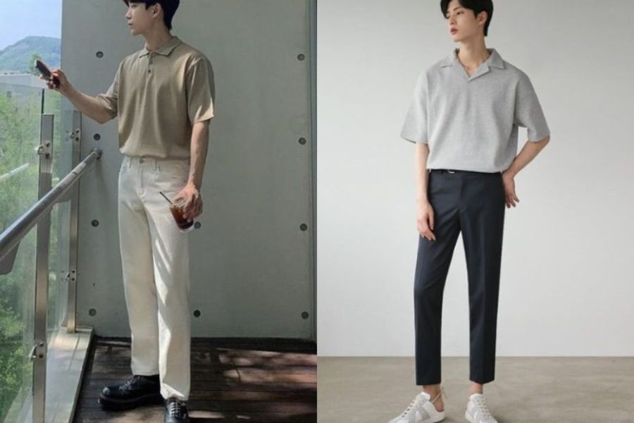 Áo polo oversize nam mặc cùng quần baggy
