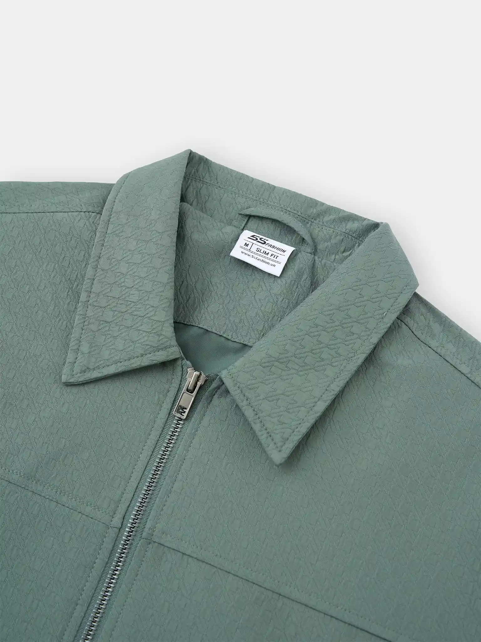 Áo Khoác Thời Trang Nam 5S Fashion Cổ Đức Vải Hiệu Ứng M0AKH25019