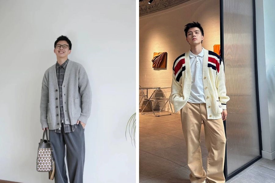 Phối đồ thời thượng cùng áo cardigan và quần Palazzo