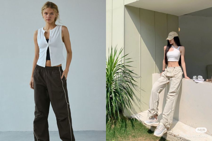 Áo len sát nách phối quần jogger