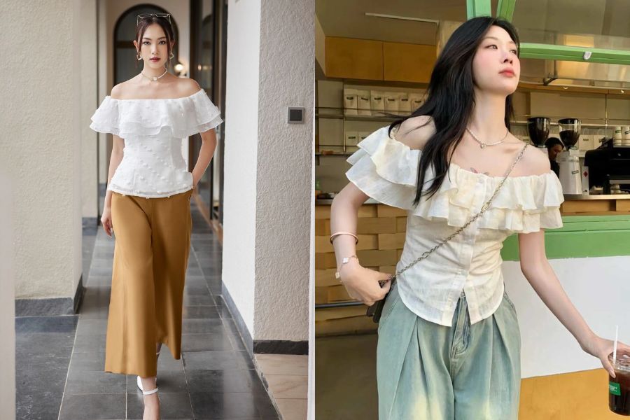 Áo/váy trễ vai dành cho nàng bắp tay to