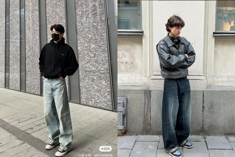 Jacket form boxy kết hợp với quần jeans